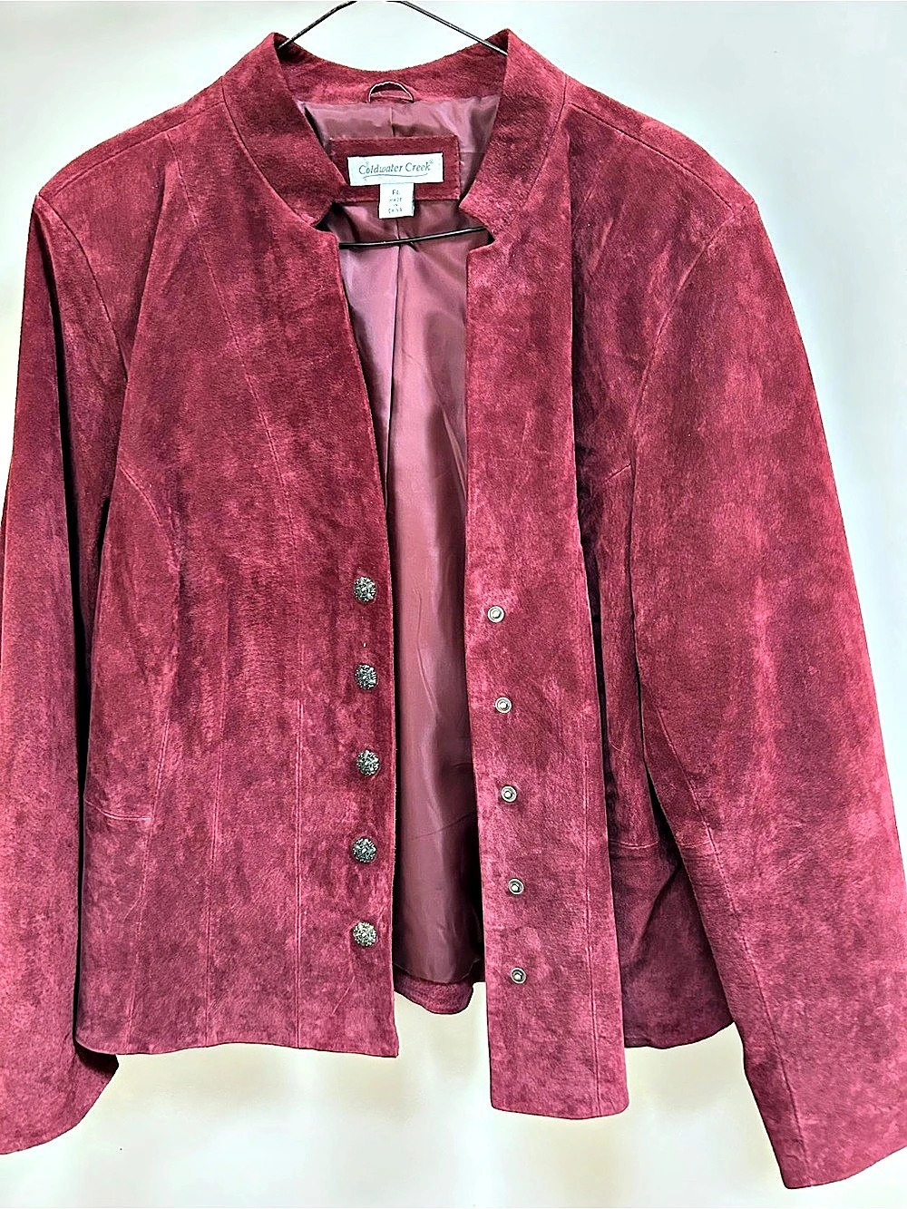 Coldwater Creek Women's Suede Jacket Burgundy Petite Large